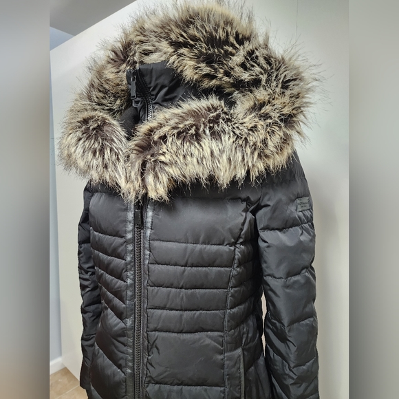 BCBGeneration Warm Puffer Women's Coat with Faux Fur-Trimmed Hood, Size S - Picture 5 of 14